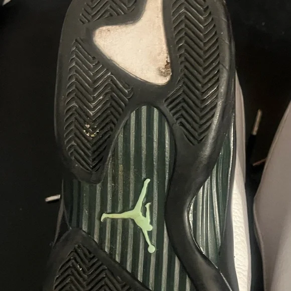 Jordan White and Black High-Top Sneakers with Leather Overlays - Picture 7 of 12